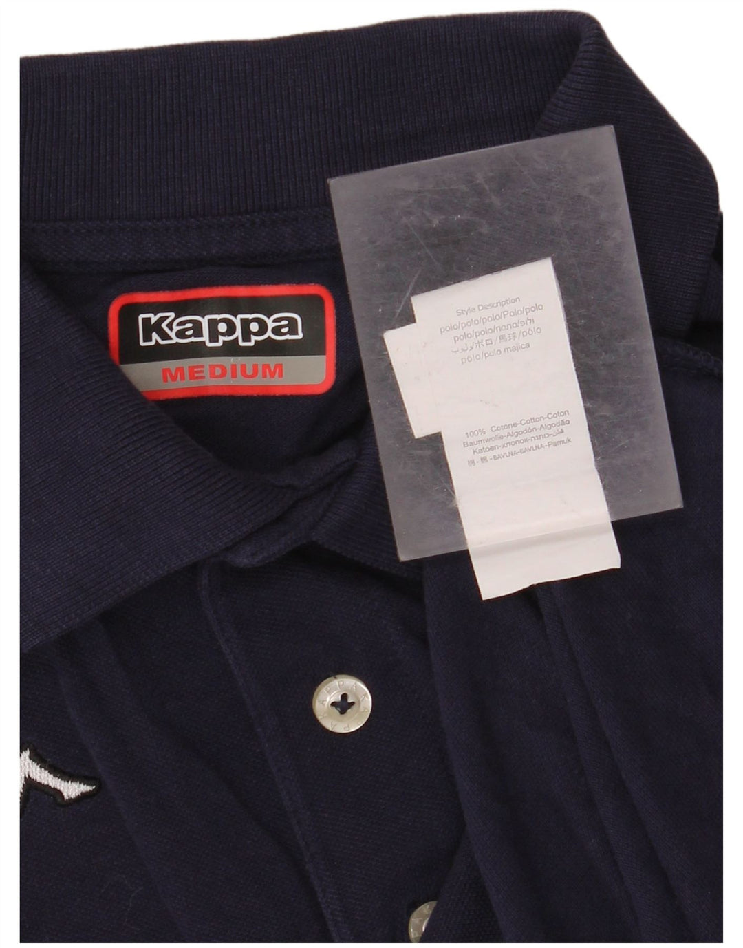 Polo KAPPA da uomo in cotone medio blu navy
