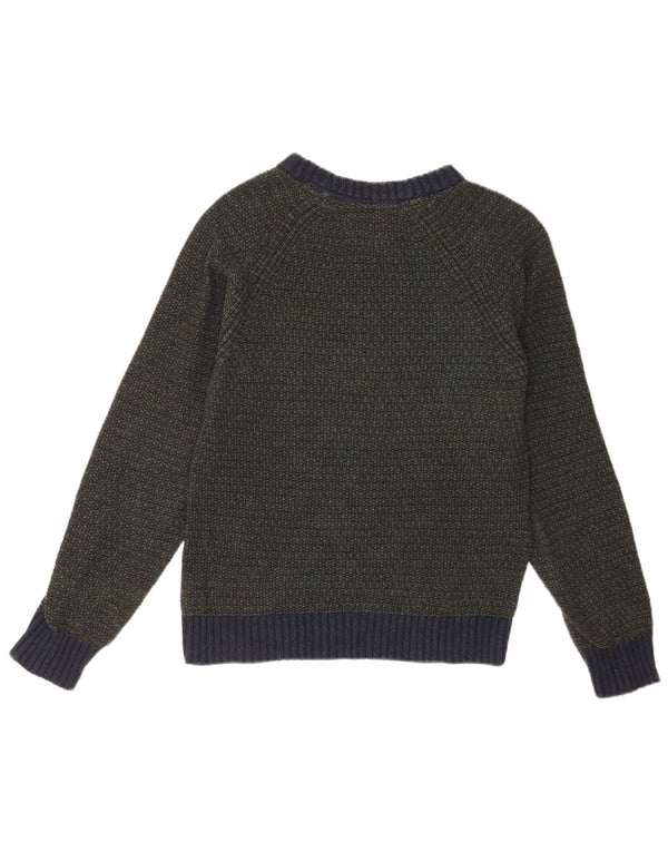 Maglione maglione con scollo a barca da donna Fat Face UK 6 XS cotone color block verde