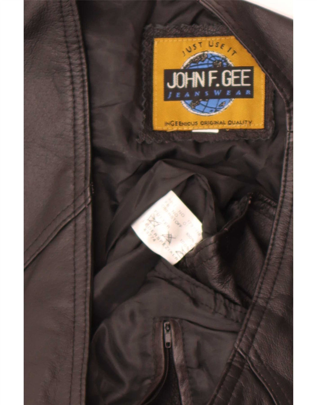 Gilet in pelle da uomo John F Gee grande nero