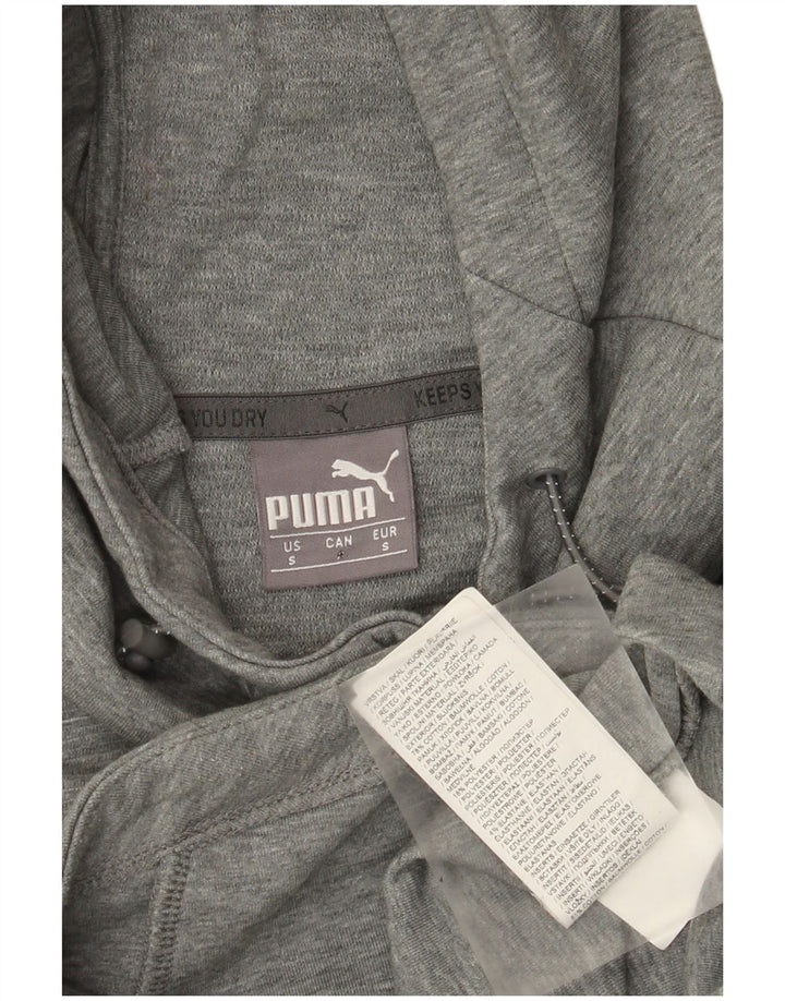 Felpa con cappuccio da uomo Puma Small in cotone color block grigio