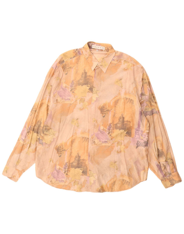 Camicia grafica da uomo Criver grande in viscosa beige