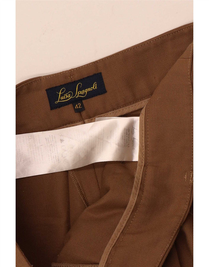Pantaloni da abito con pegging da donna Luisa Spagnoli IT 42 Medio W30 L29 Marrone