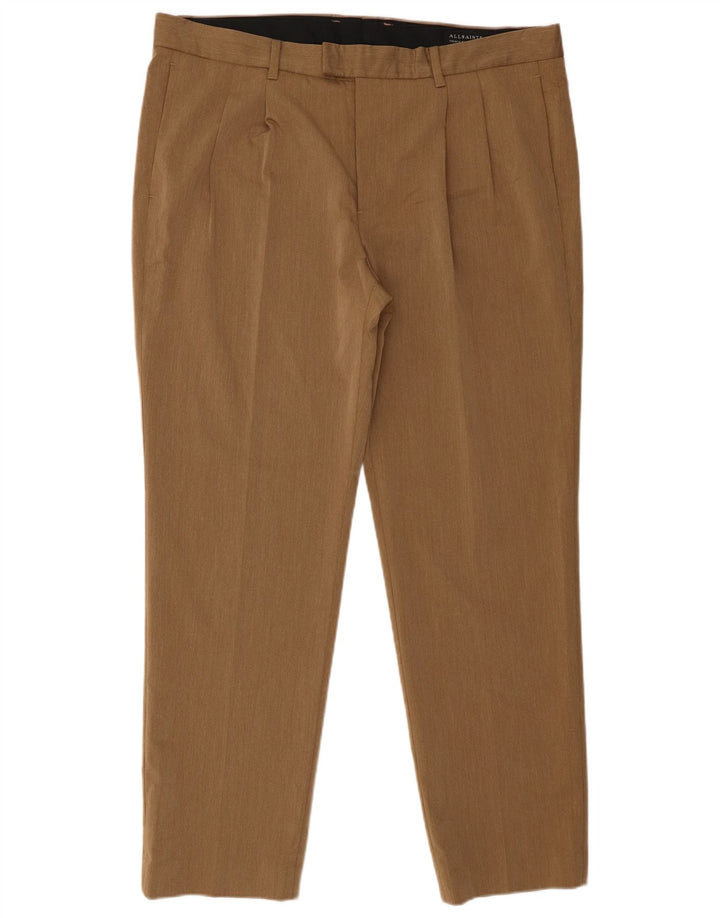 Pantaloni da abito slim da uomo All Saints W36 L30 Poliestere beige
