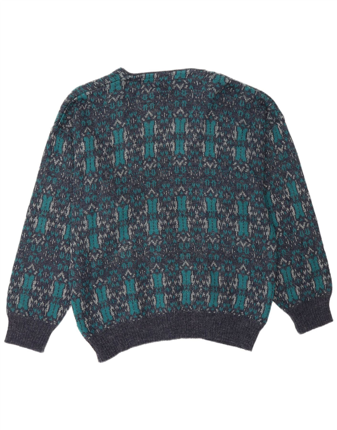 Derby Maglione cardigan da uomo grande blu geometrico
