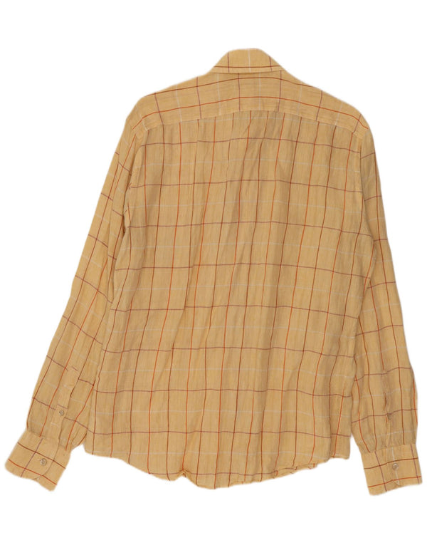 Camicia da uomo Ermenegildo Zegna Taglia 15 3/4 40 Lino a quadri giallo medio