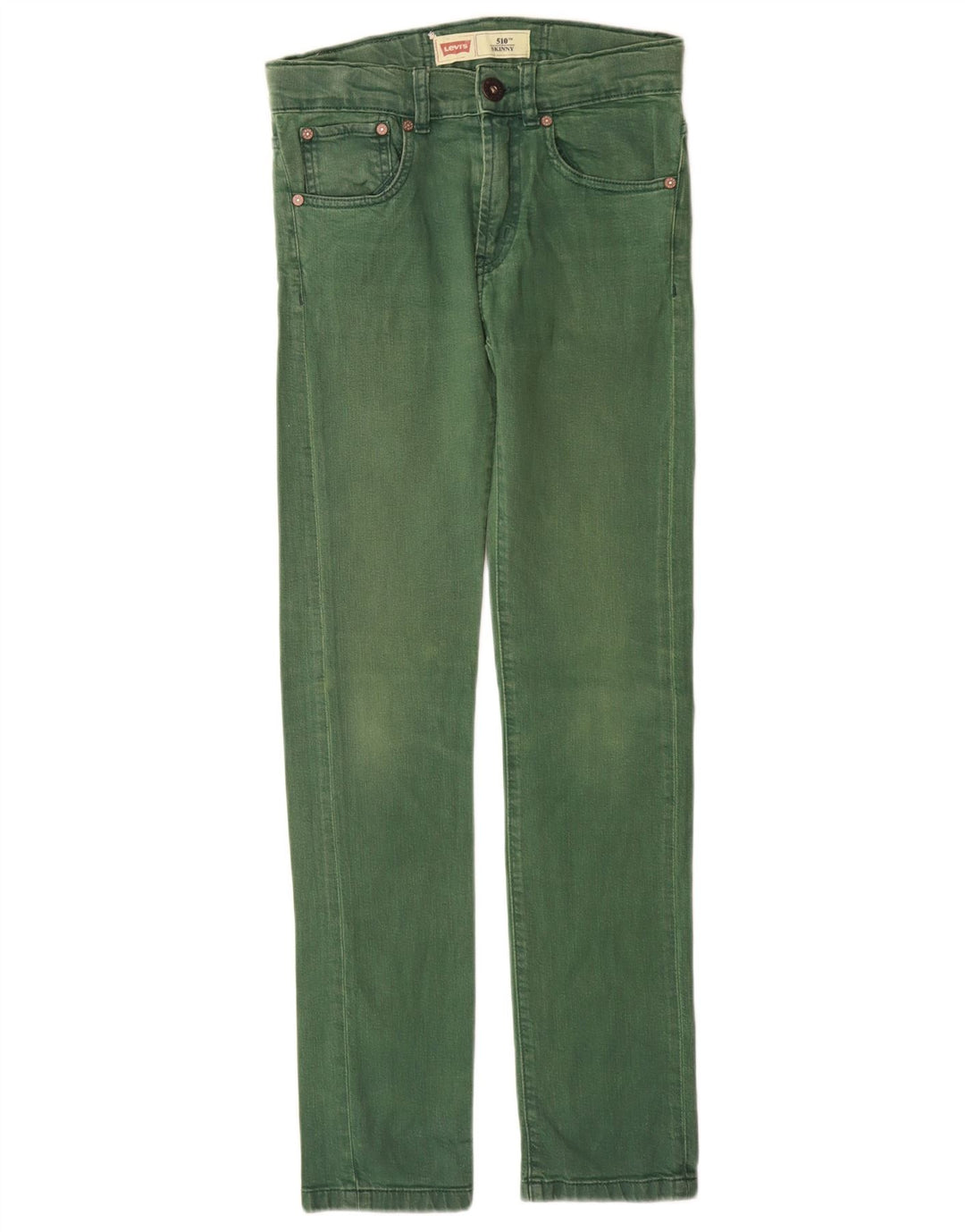 LEVI'S Ragazzi 510 Skinny Jeans 11-12 anni W24 L28 Cotone verde