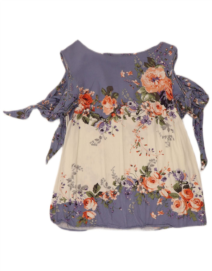 Camicetta senza maniche da donna Oasis UK 8 Piccola viscosa floreale multicolore