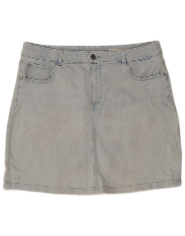 Gonna in denim da donna Marks & Spencer UK 14 grande W34 cotone blu