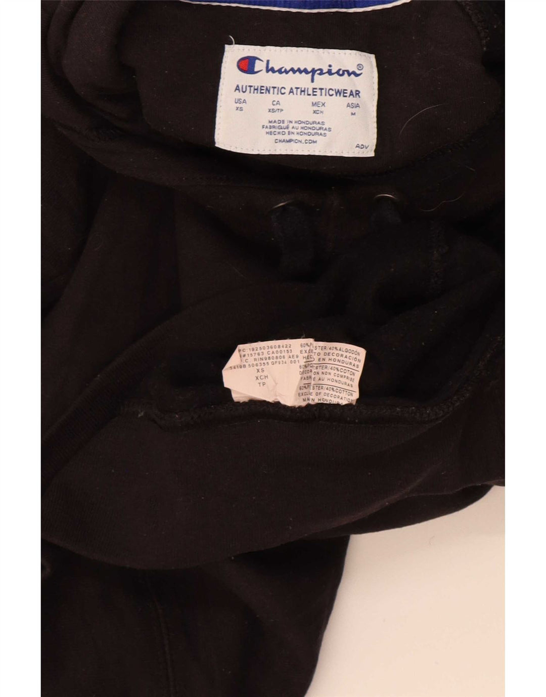 Felpa con cappuccio grafica da uomo Champion XS poliestere nero