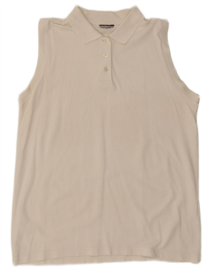 Polo senza maniche da donna Belfe XL in cotone bianco