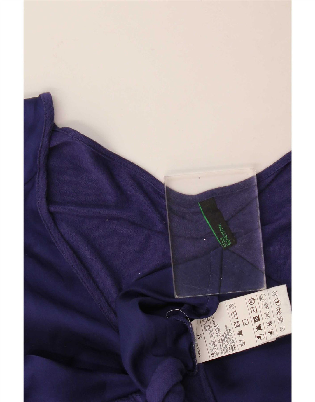 Abito basic da donna Benetton vestibilità rilassata UK 14 Viscosa medio blu navy