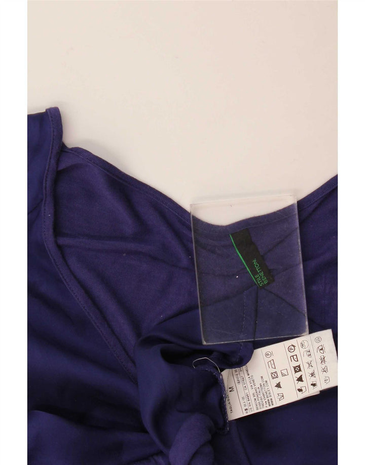 Abito basic da donna Benetton vestibilità rilassata UK 14 Viscosa medio blu navy