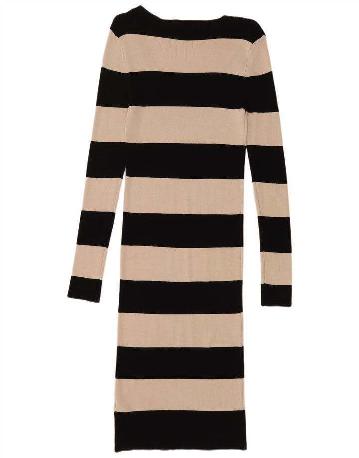 Abito maglione da donna Oasis UK 12 Viscosa a righe nere medie
