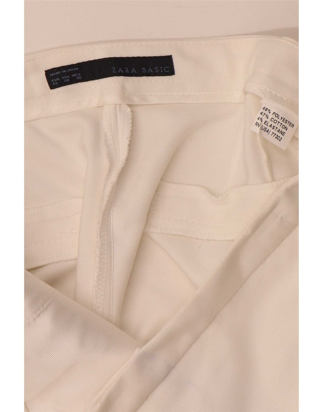 Pantaloni corti da donna Zara EU 40 medi W30 L24 poliestere bianco