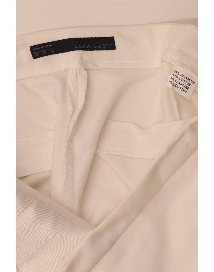Pantaloni corti da donna Zara EU 40 medi W30 L24 poliestere bianco