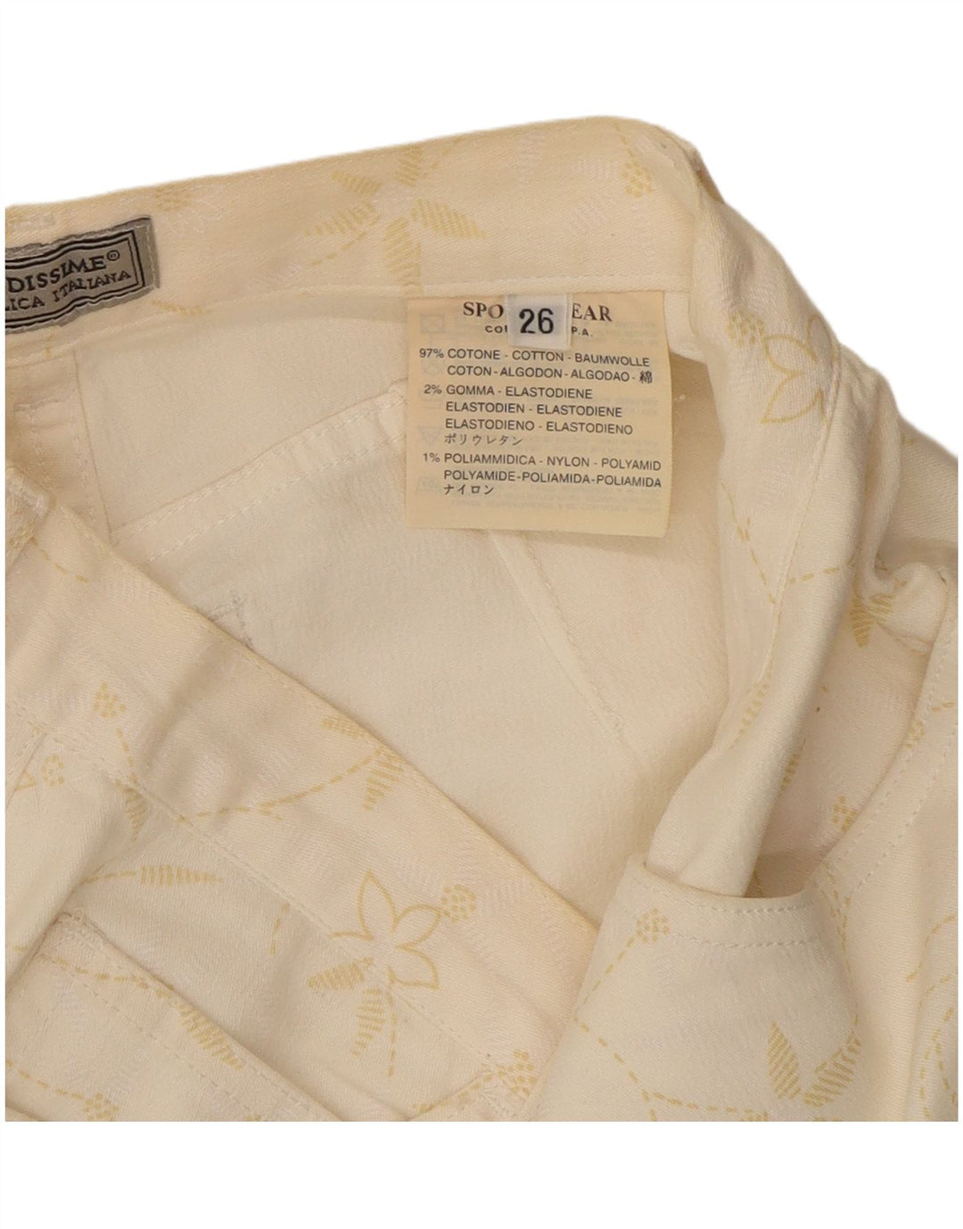 Pantaloni Fendissime da donna Regular Fit Regular Fit W27 L29 Classico Floreale Bianco