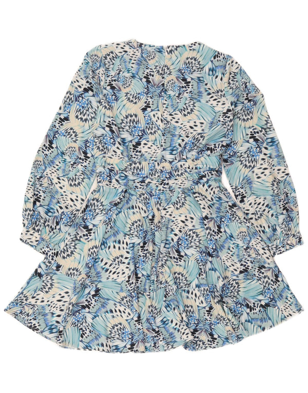 Abito a strati a maniche lunghe da donna Oasis UK 12 Stampa animalier blu medio
