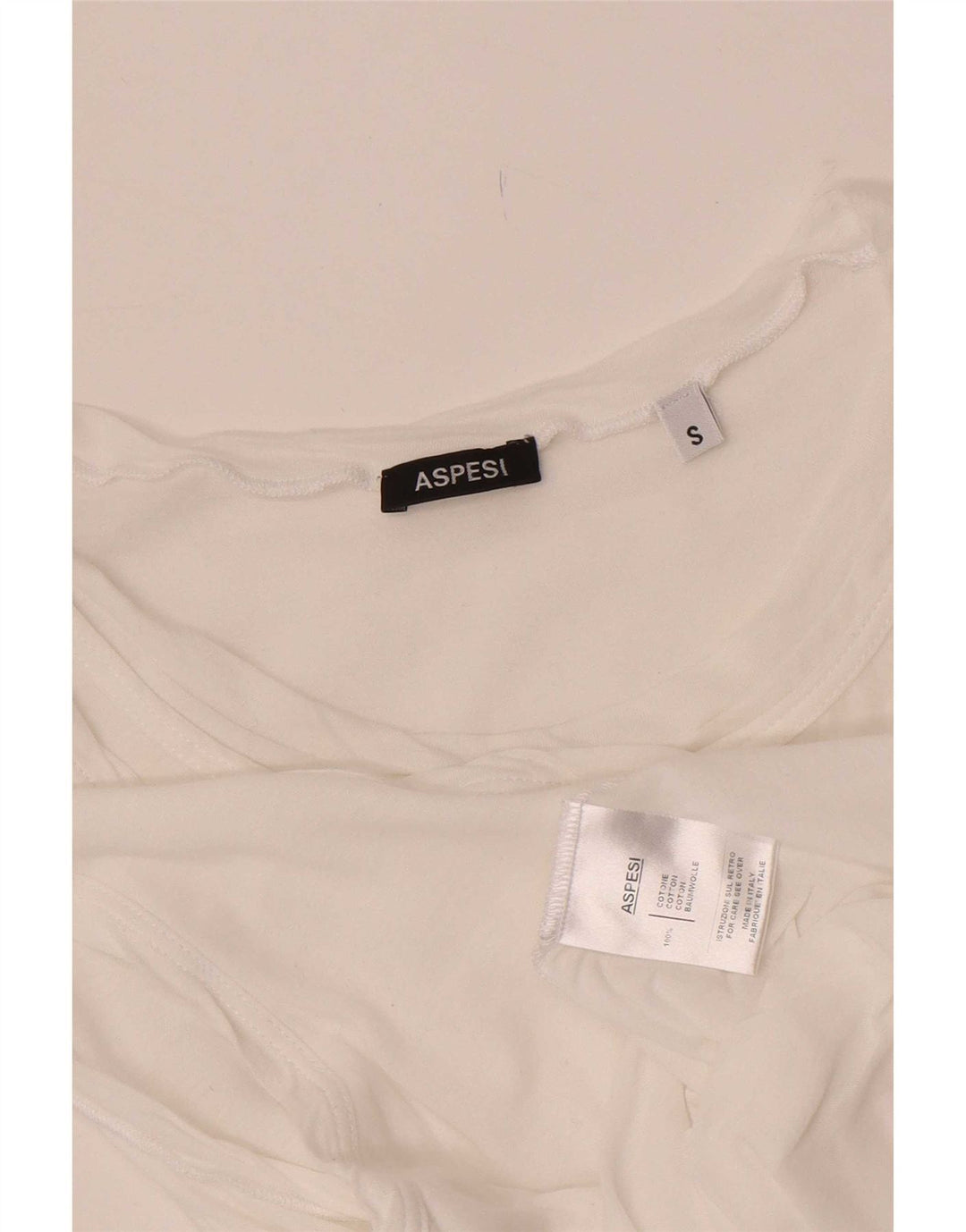 Aspesi Camicetta senza maniche corta da donna UK 8 Small Cotone bianco