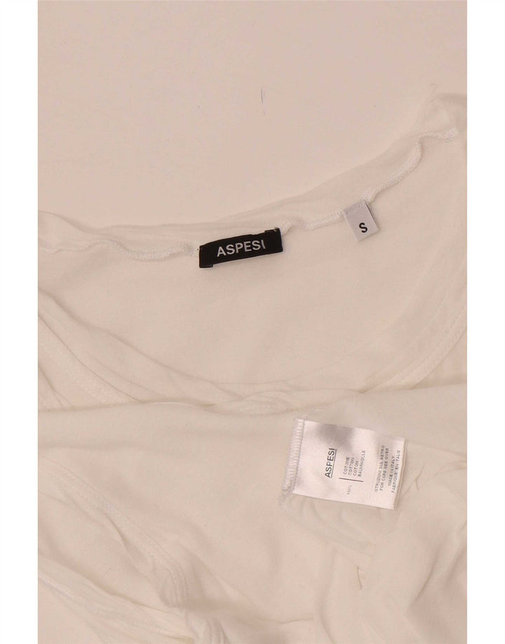 Aspesi Camicetta senza maniche corta da donna UK 8 Small Cotone bianco