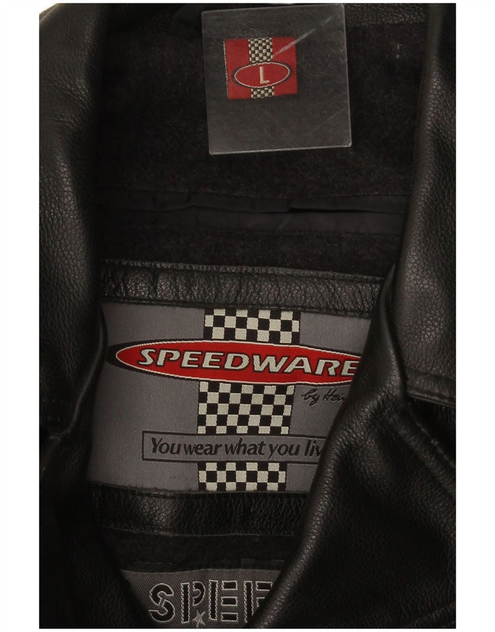 Giacca da motociclista in pelle da uomo HEIN GERICKE UK 40 Large in pelle nera