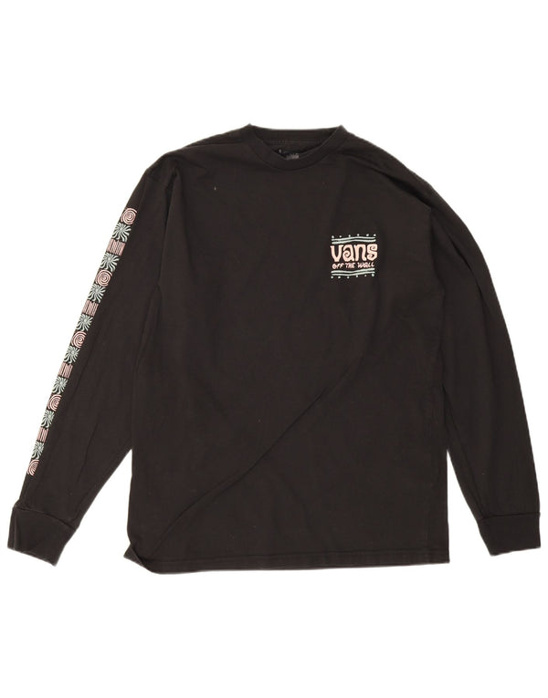 Vans Top grafico da uomo con vestibilità classica, manica lunga, cotone nero medio