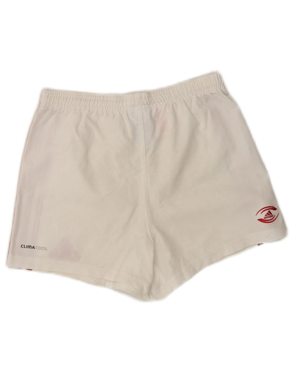 Pantaloncini sportivi Adidas Climacool da ragazzo 9-10 anni in poliestere bianco