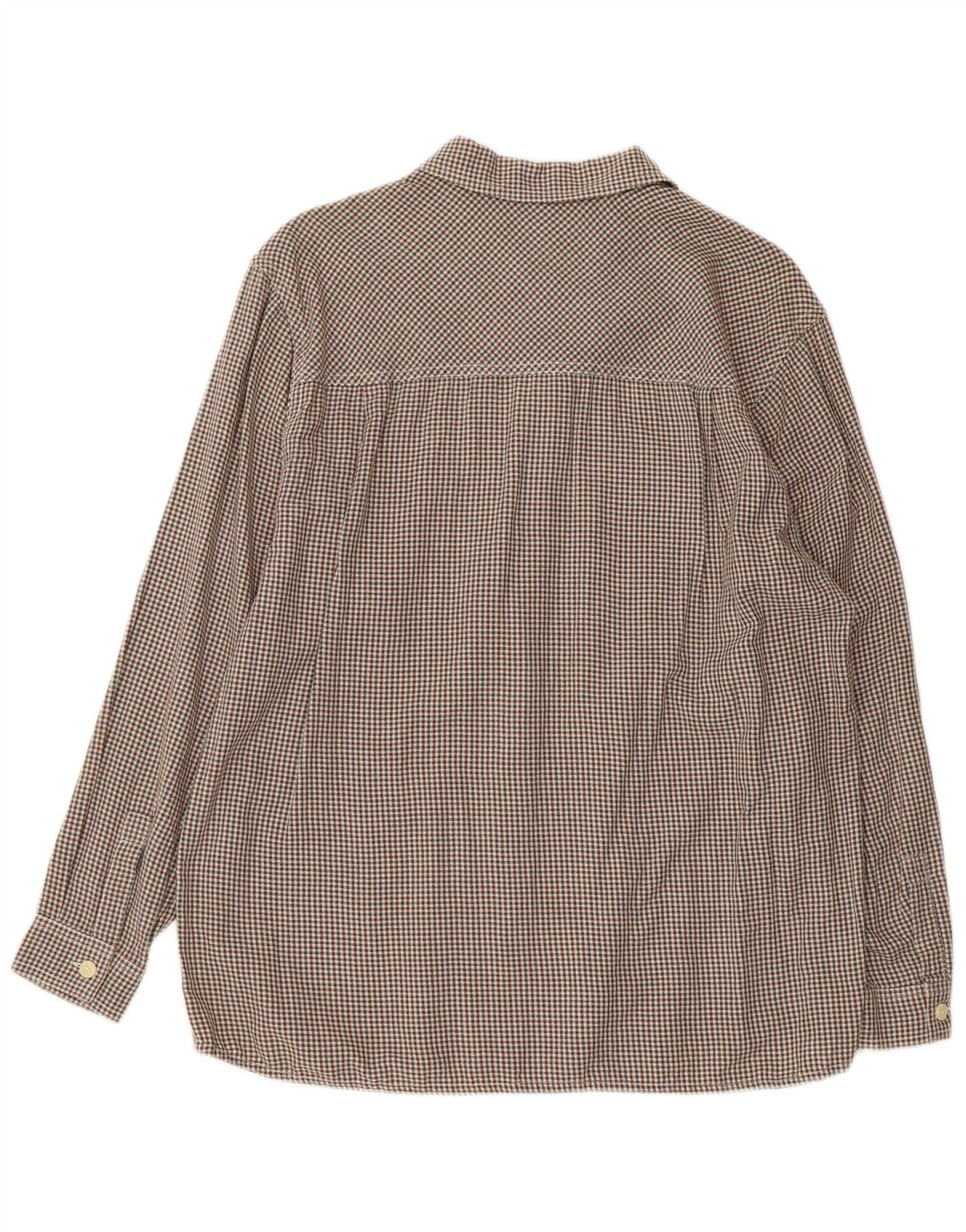 NUOVA camicia di flanella da donna PENNY UK 10 piccolo cotone pied de poule beige