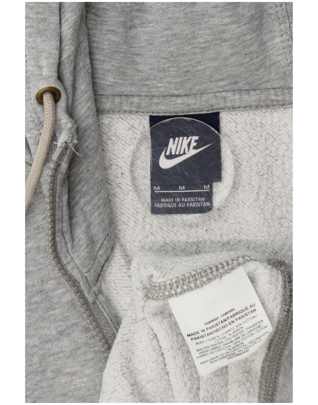Felpa con cappuccio e zip Nike da uomo in cotone screziato grigio medio