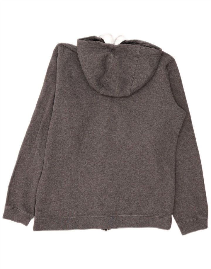 Felpa con cappuccio e zip Nike da uomo in cotone grigio medio