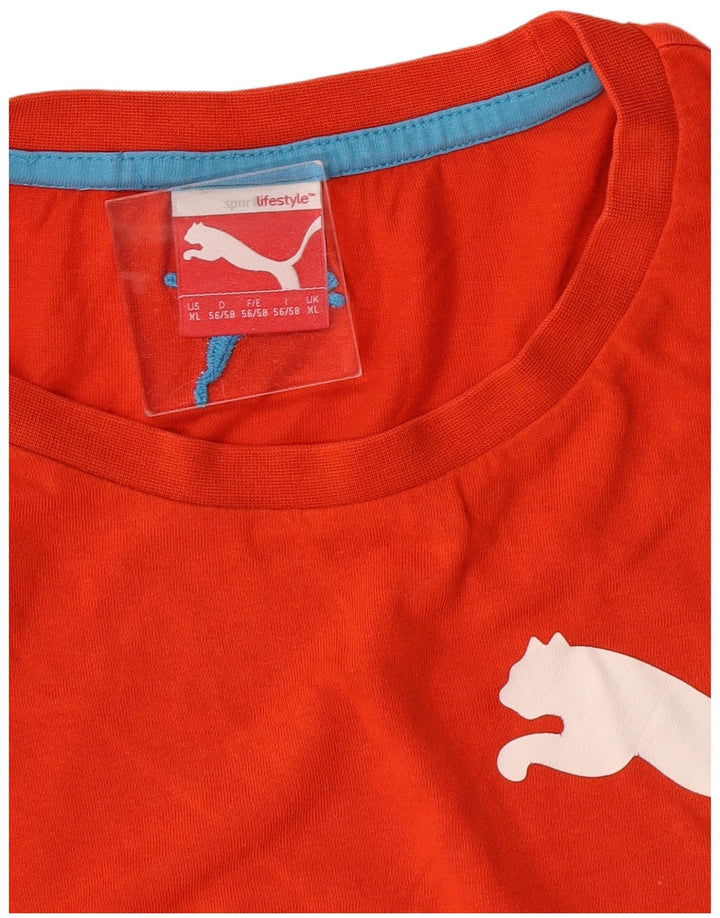 T-shirt grafica da uomo PUMA Top XL in cotone arancione
