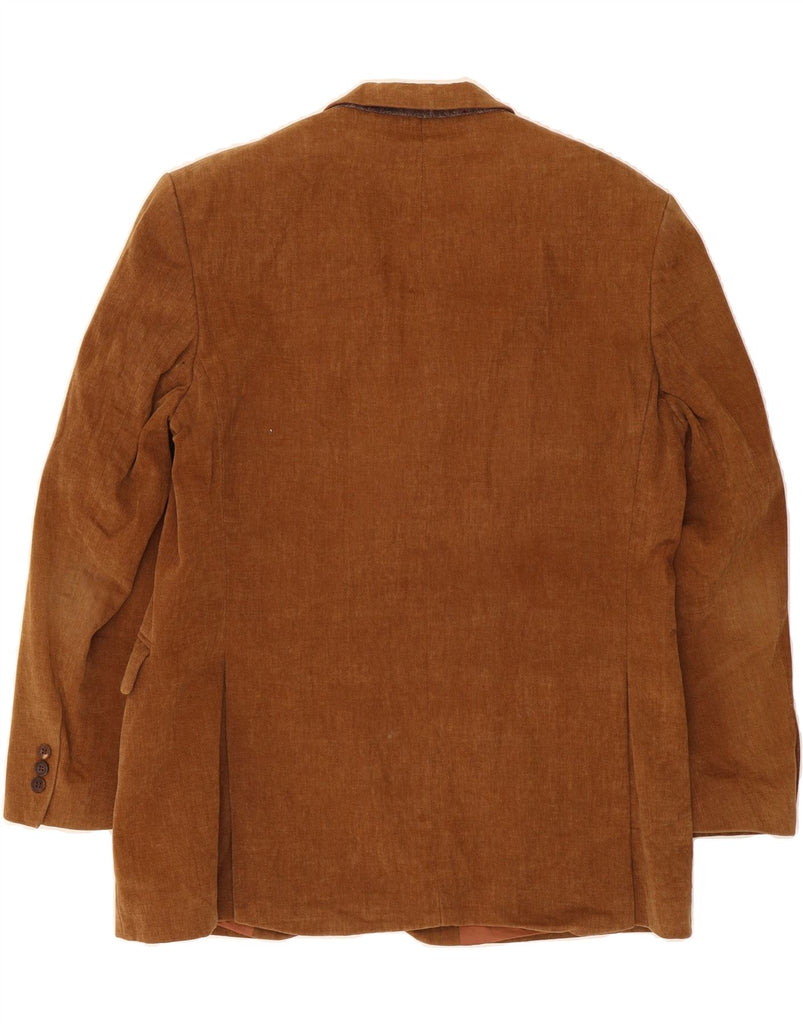 DAKS Mens 3 Button Blazer Jacket UK 38 Medium Brown Cotton Vintage DAKS and Second-Hand DAKS from Messina Hembry 