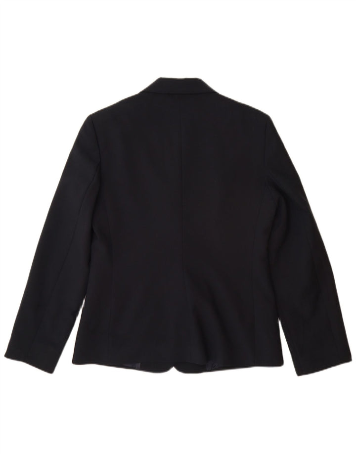 Giacca Blazer a 3 Bottoni da Donna Benetton IT 42 Medio Blu Navy Poliestere