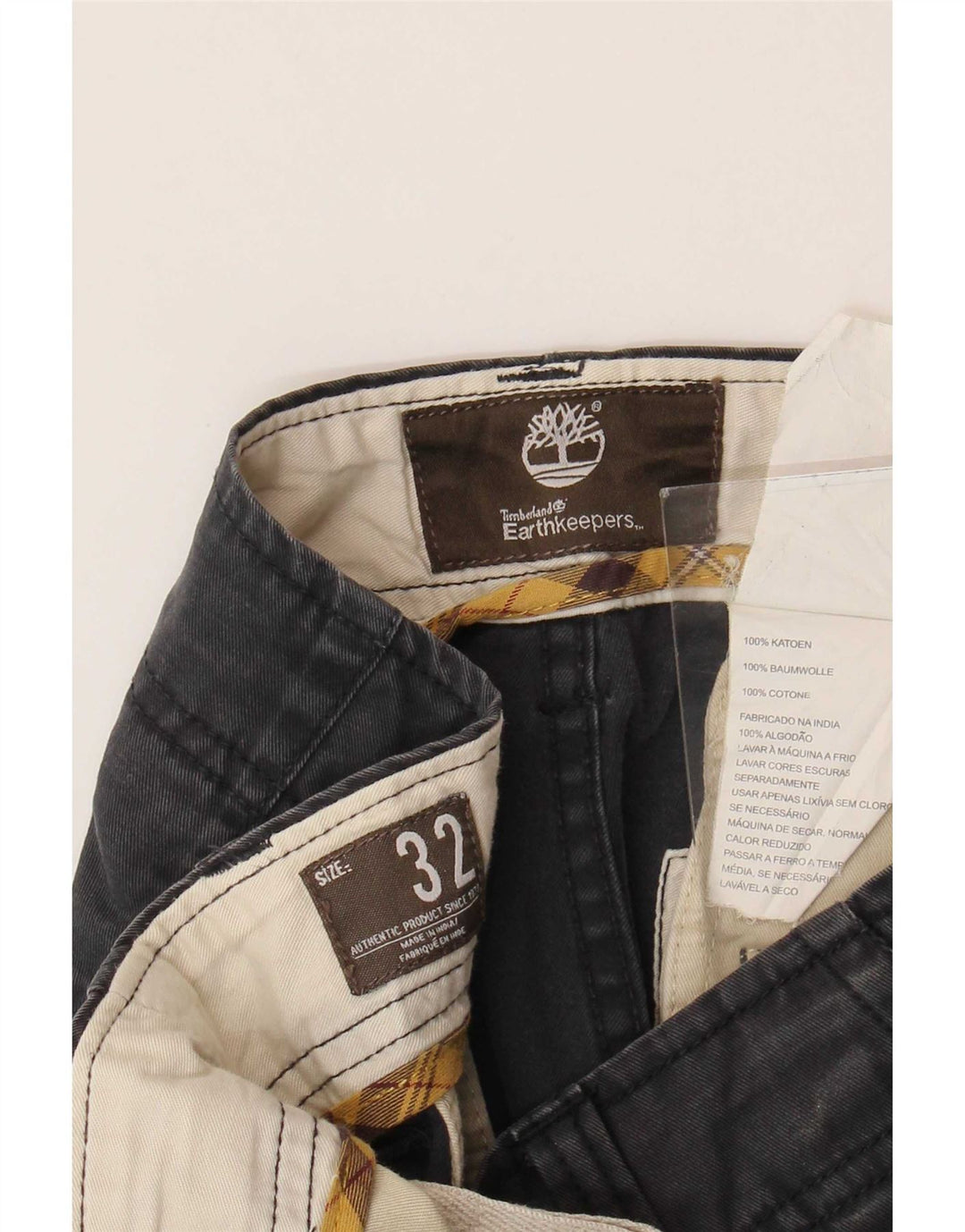 Pantaloncini chino da uomo Timberland Earthkeepers W32 cotone grigio medio