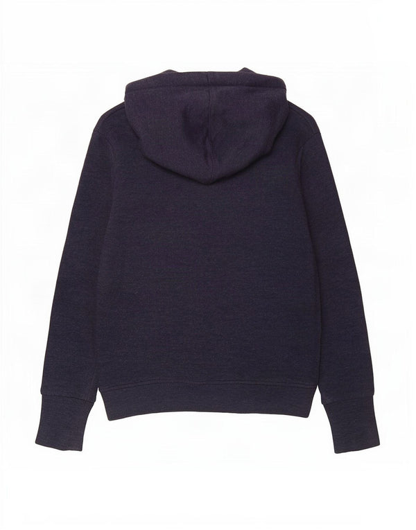 Felpa con cappuccio da donna Superdry UK 10 Small Blu Navy Cotone