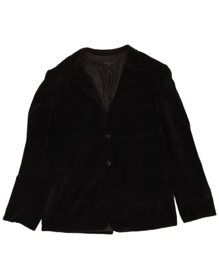 Calliope Giacca Blazer in Velluto da Uomo a 2 Bottoni IT 52 XL Cotone Nero