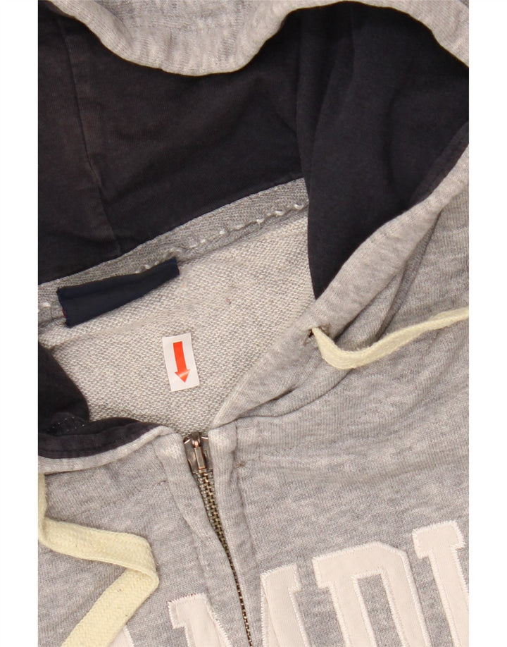 Maglione con cappuccio e zip grafica da uomo Champion XL in cotone grigio
