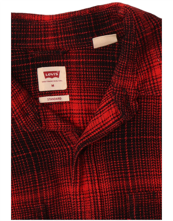 LEVI'S Camicia standard da uomo in flanella di cotone a quadri rossi medi