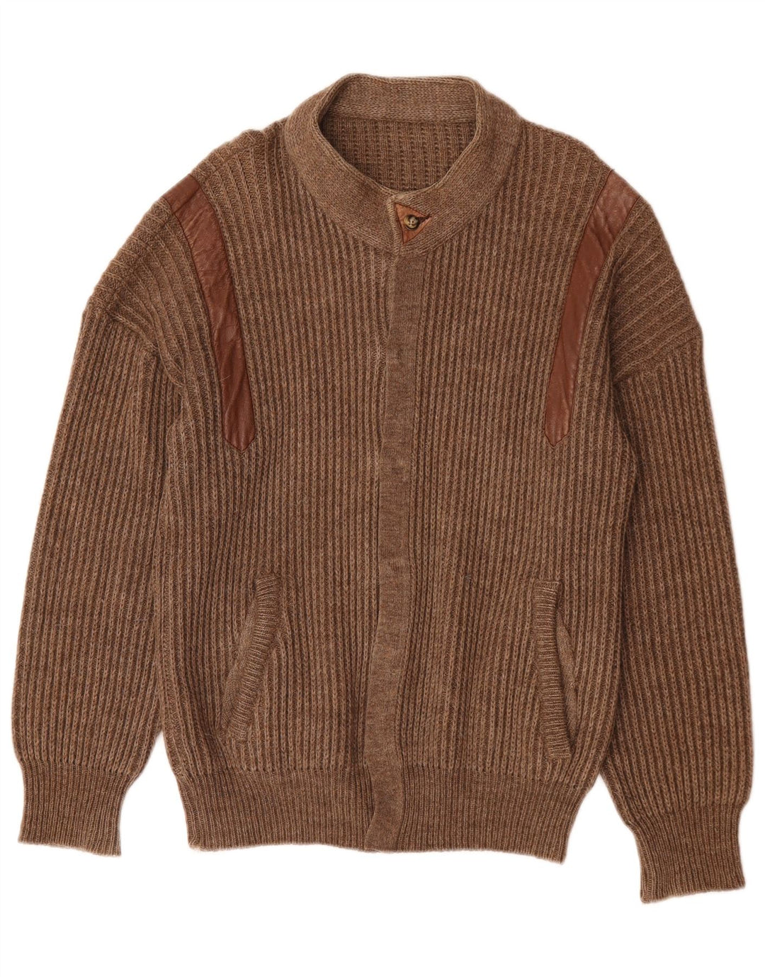 Maglione cardigan da uomo vintage grande marrone