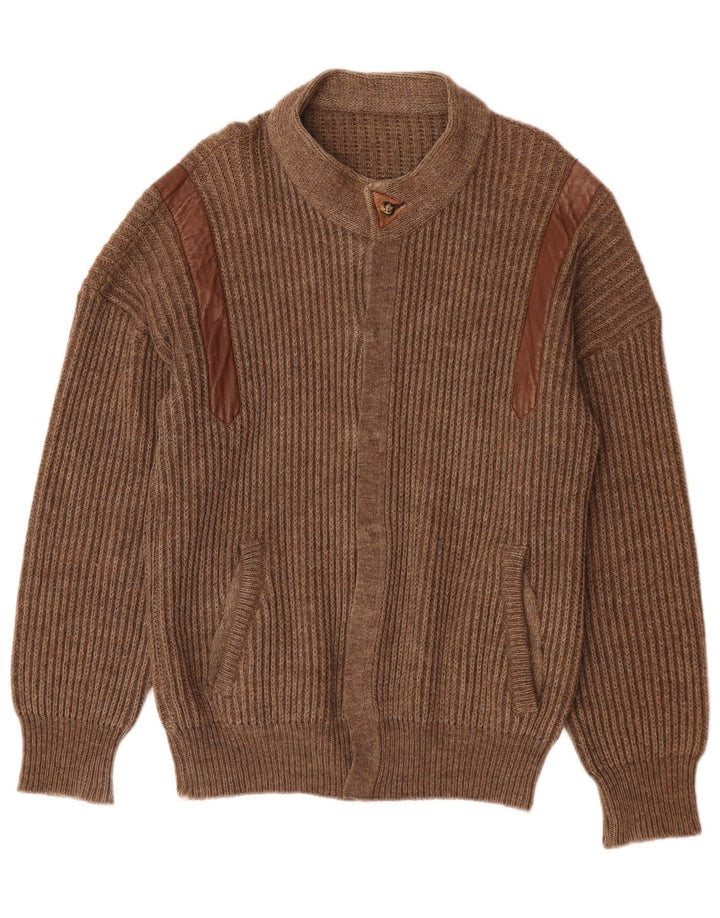 Maglione cardigan da uomo vintage grande marrone