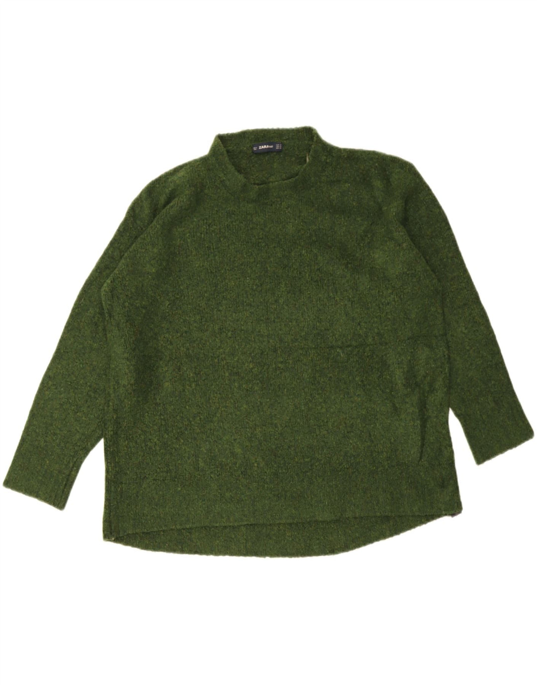 Maglione maglione girocollo oversize da donna Zara UK 14 verde medio screziato