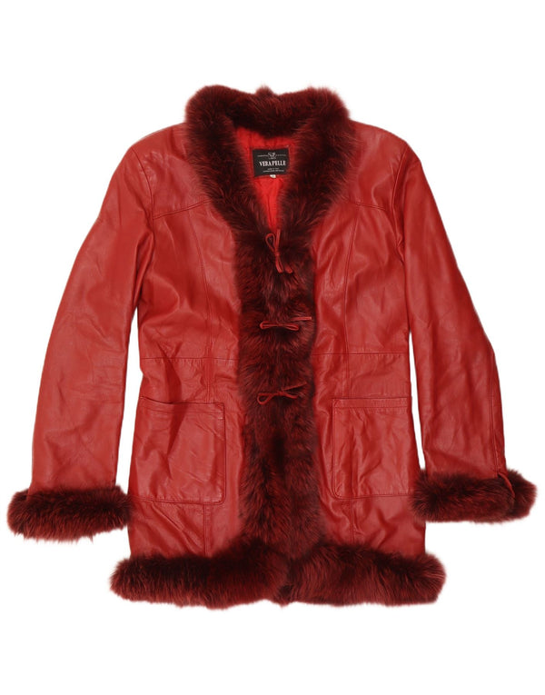 Giacca Donna in Pelle Lavorazione Artigiana IT 48 XL Pelle Rossa