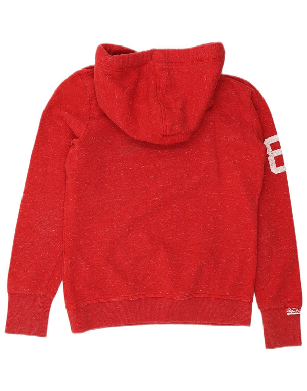 Maglione con cappuccio grafico da uomo Superdry Poliestere chiazzato rosso medio
