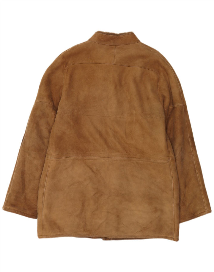 Cappotto vintage in shearling da uomo IT 54 2XL Beige