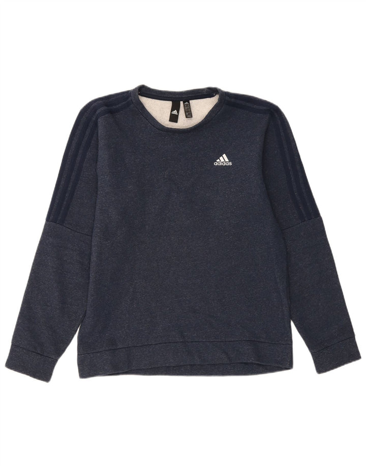ADIDAS Mens Sweatshirt Jumper Small Navy Blue Cotton