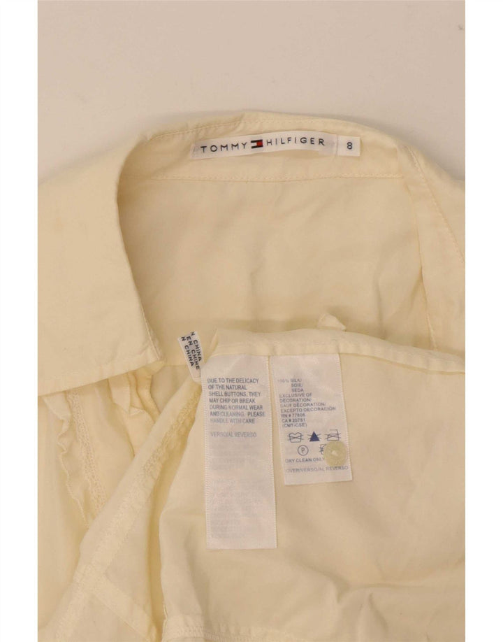 Camicia da donna Tommy Hilfiger a maniche corte con volant sul davanti US 8 giallo medio