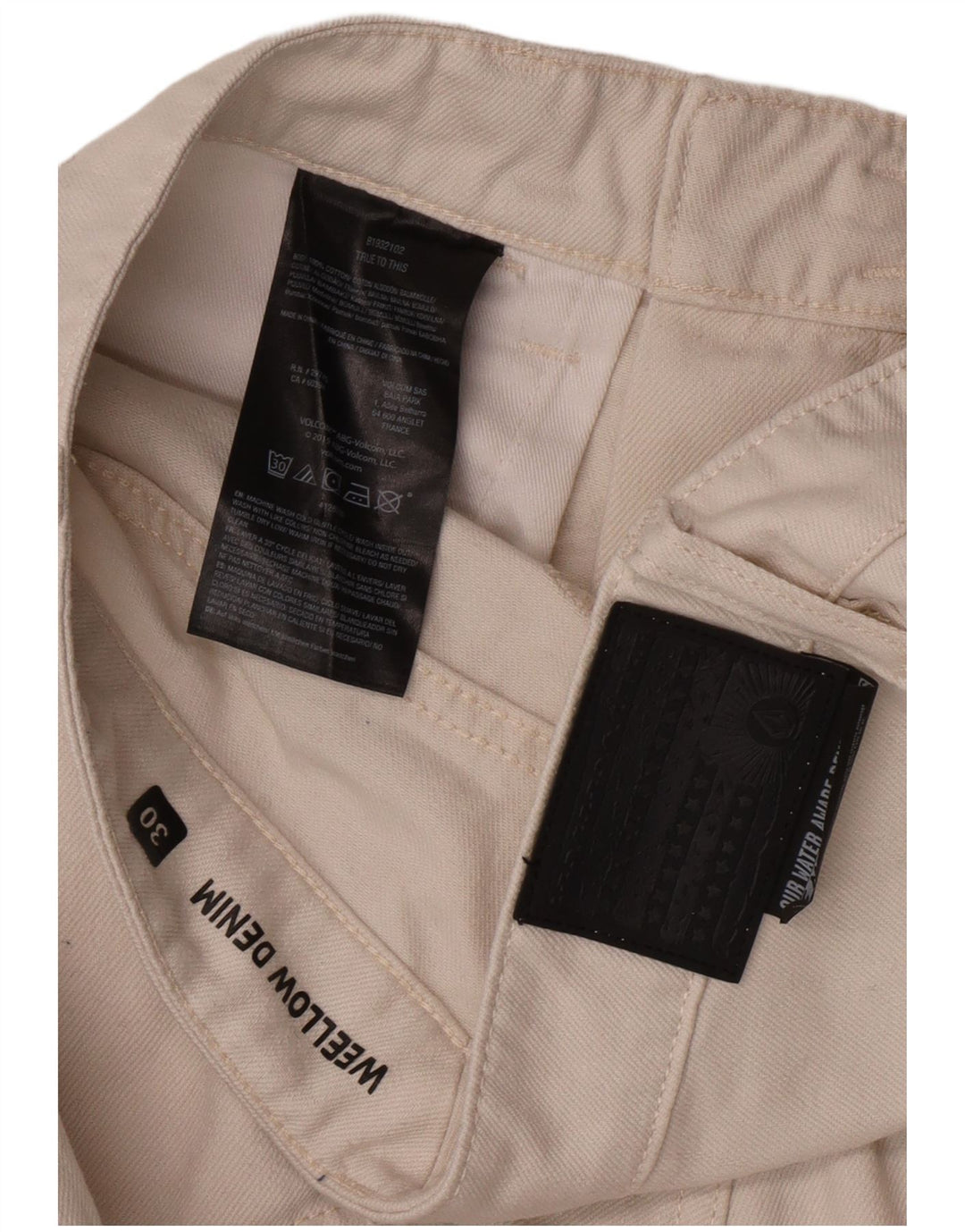 Jeans corti da uomo Volcom W30 L25 cotone bianco