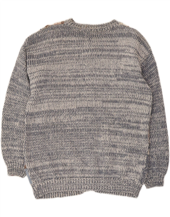 Maglione cardigan da donna PARAMOUR Taglia unica Patchwork Ramie blu