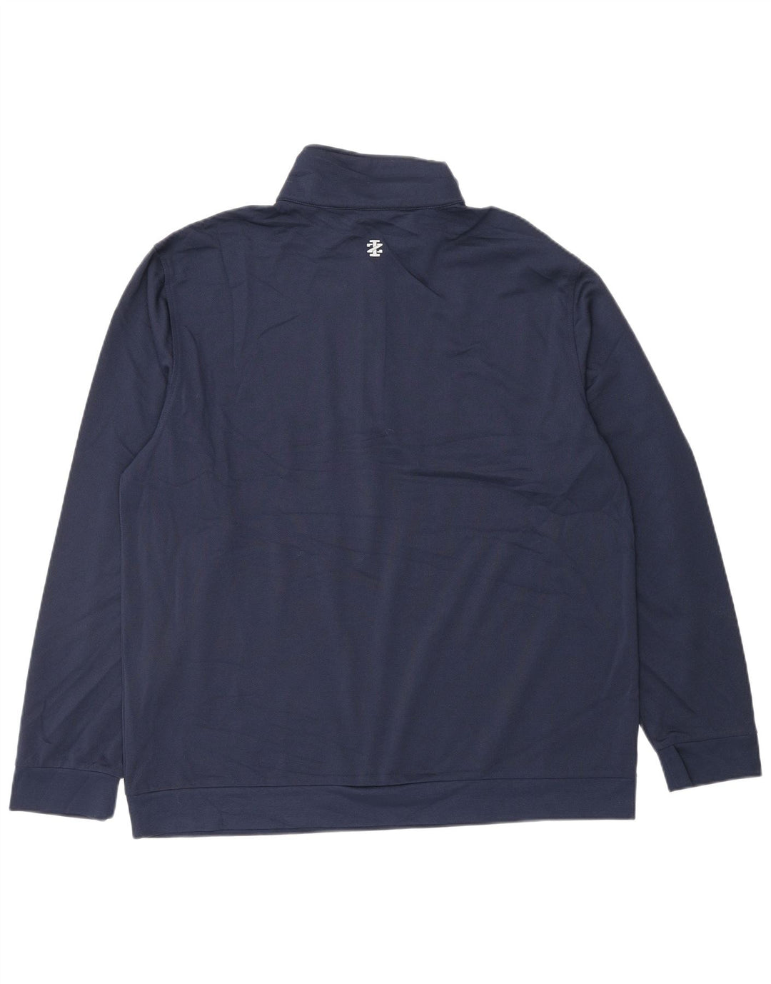 Felpa da uomo con zip e collo IZOD, grande, in poliestere blu navy