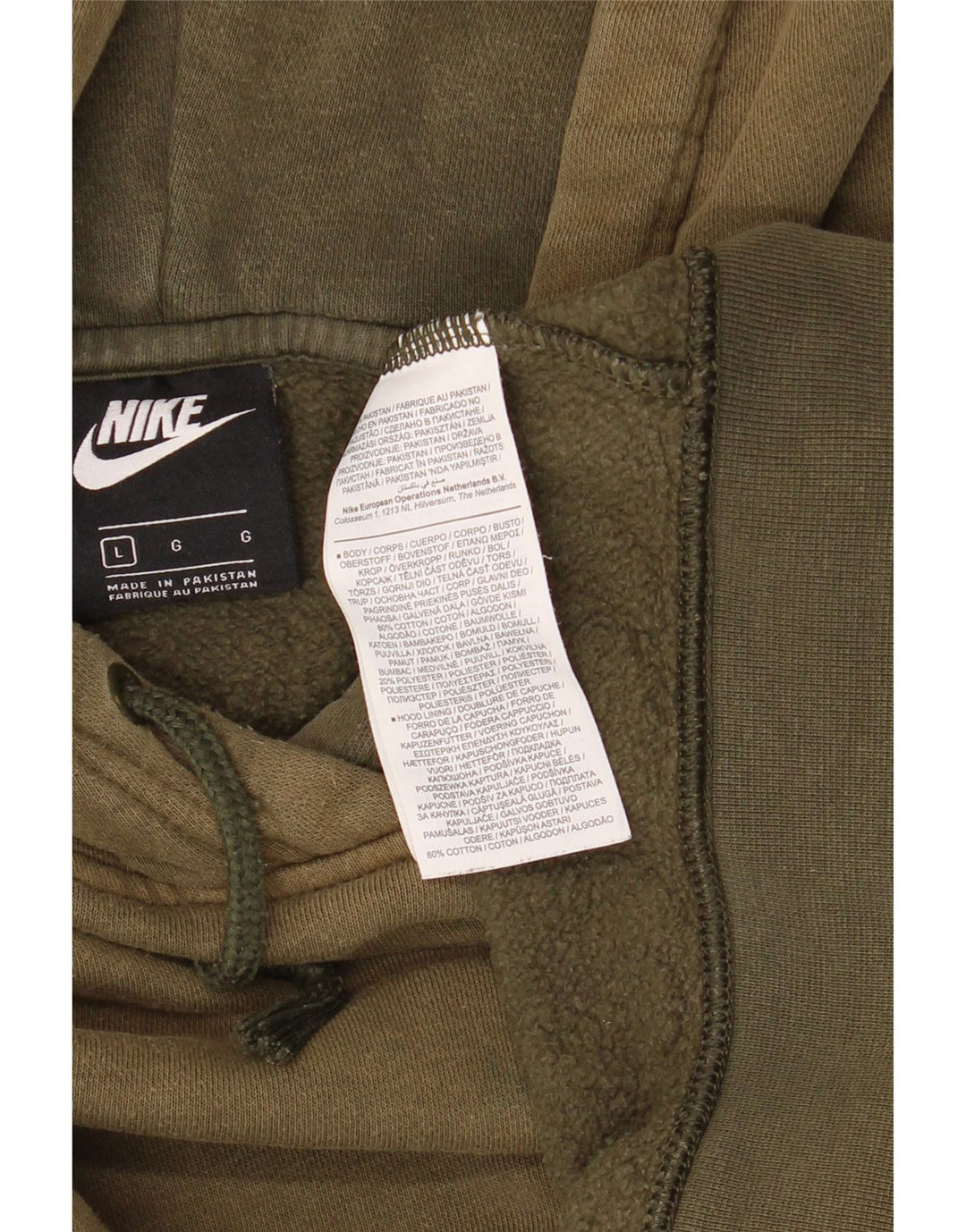 Felpa con cappuccio da uomo Nike Large in cotone kaki