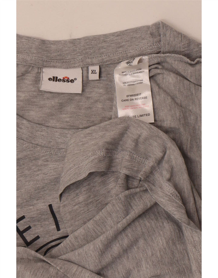 Canottiera grafica da uomo Ellesse XL in cotone chiazzato grigio